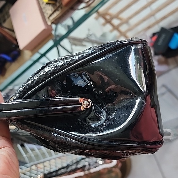 EUC Vintage Beverly Feldman Black Python Clutch Bag - Picture 4 of 12